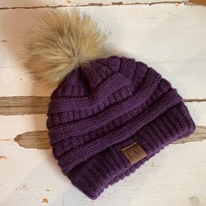 Purple CC beanie